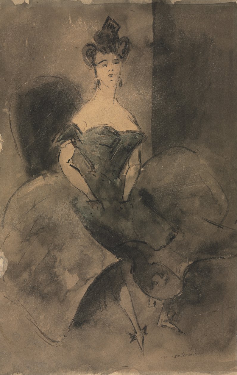 Na expectativa, 1800s. de Constantin Guys