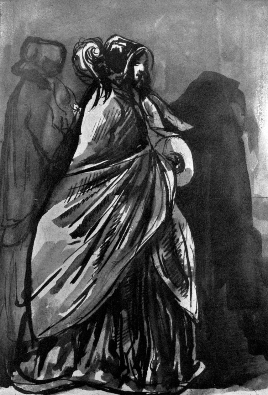 A Dama no Chale, século XIX, 1930. de Constantin Guys