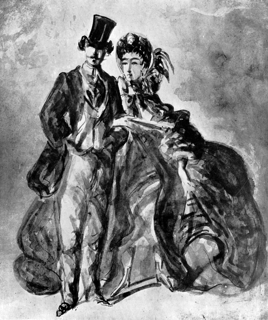 Homem e mulher, século XIX, 1930. de Constantin Guys
