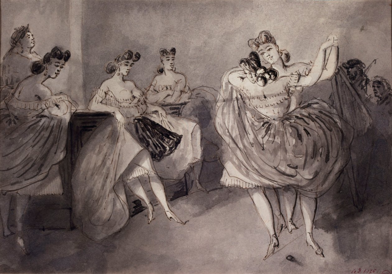 Cena de dança num bordel, cerca de 1865 de Constantin Guys