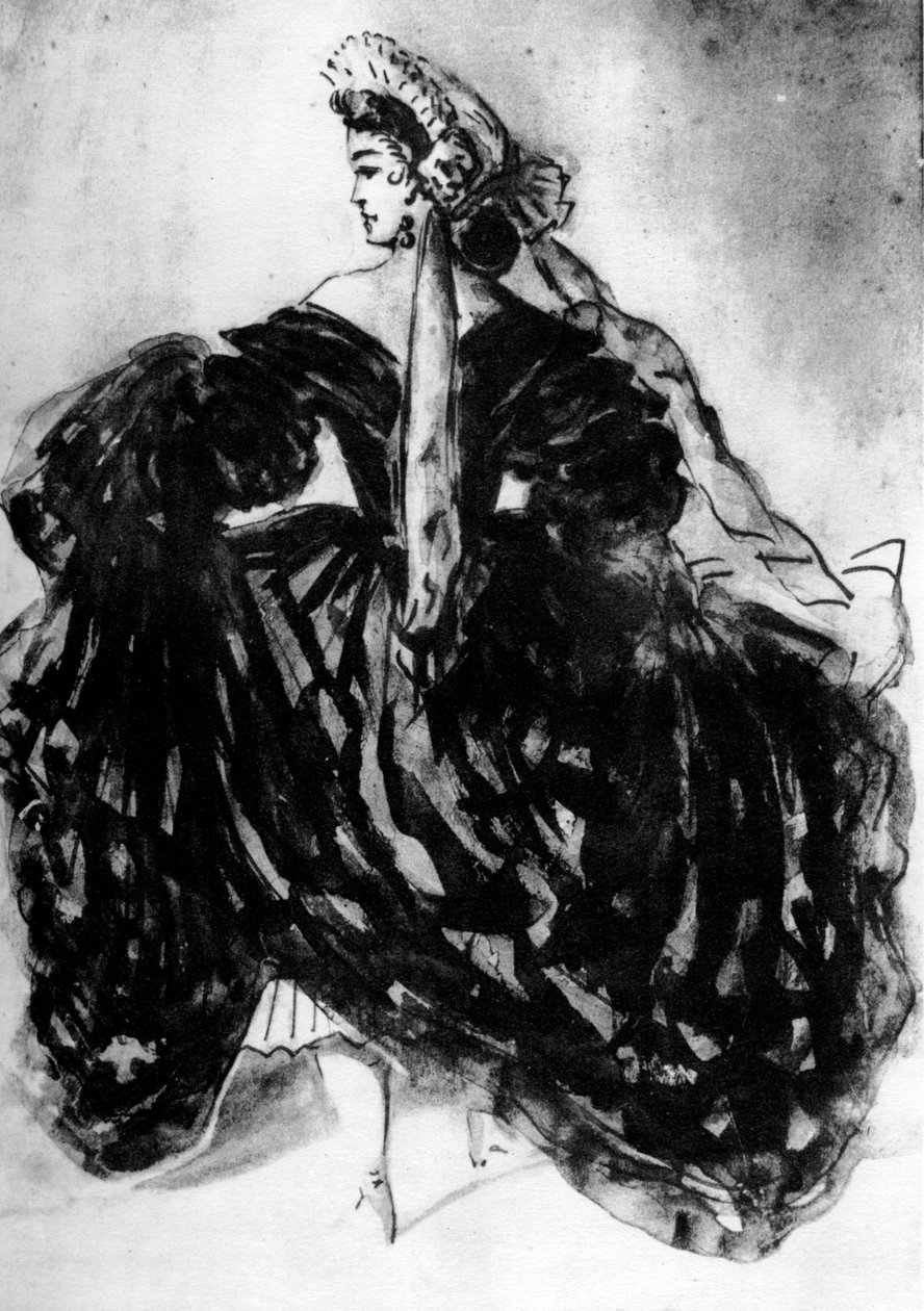 Estudo de uma mulher, século XIX, 1930. de Constantin Guys