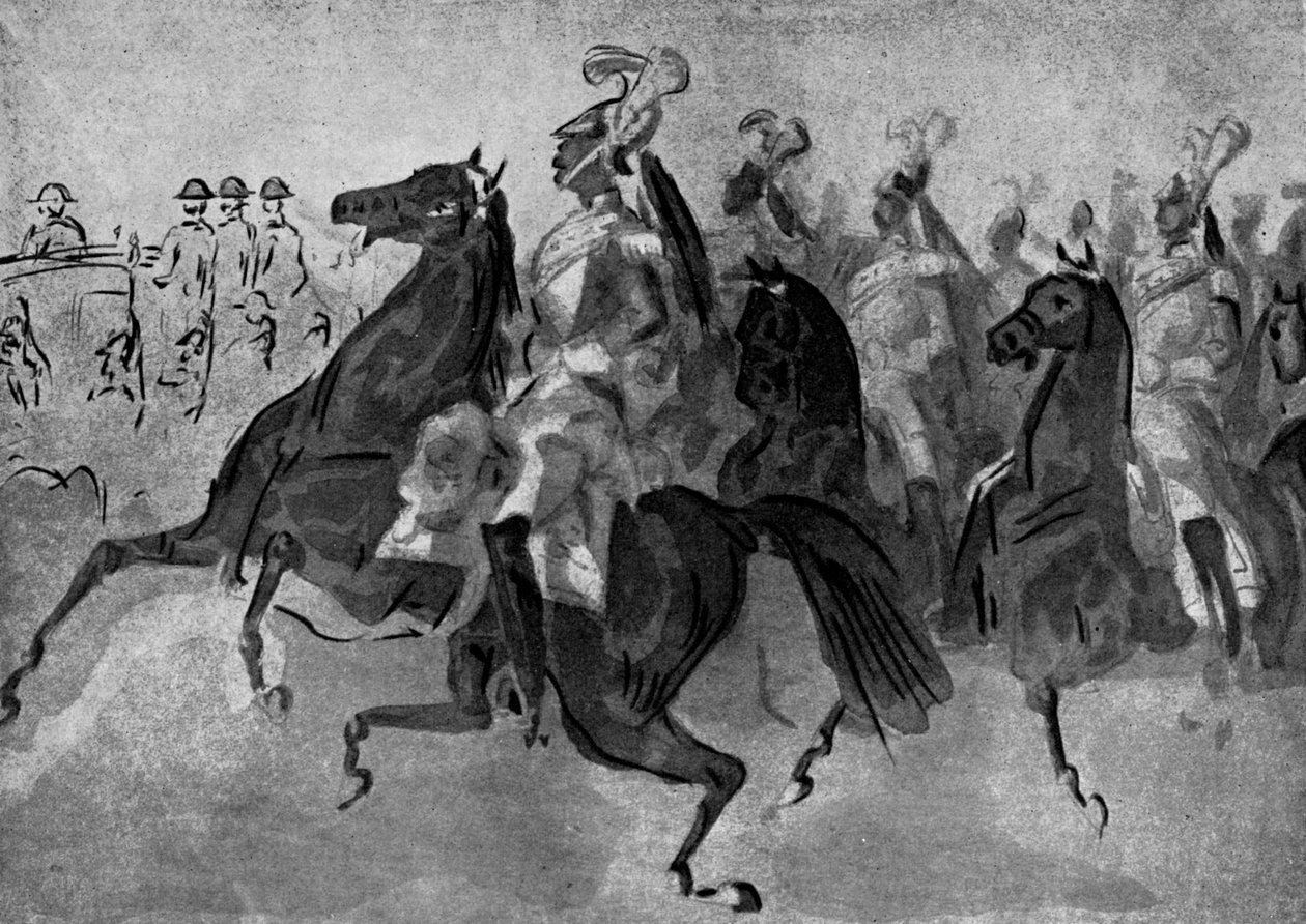 A escolta dos Cuirassiers, século XIX, 1930. de Constantin Guys
