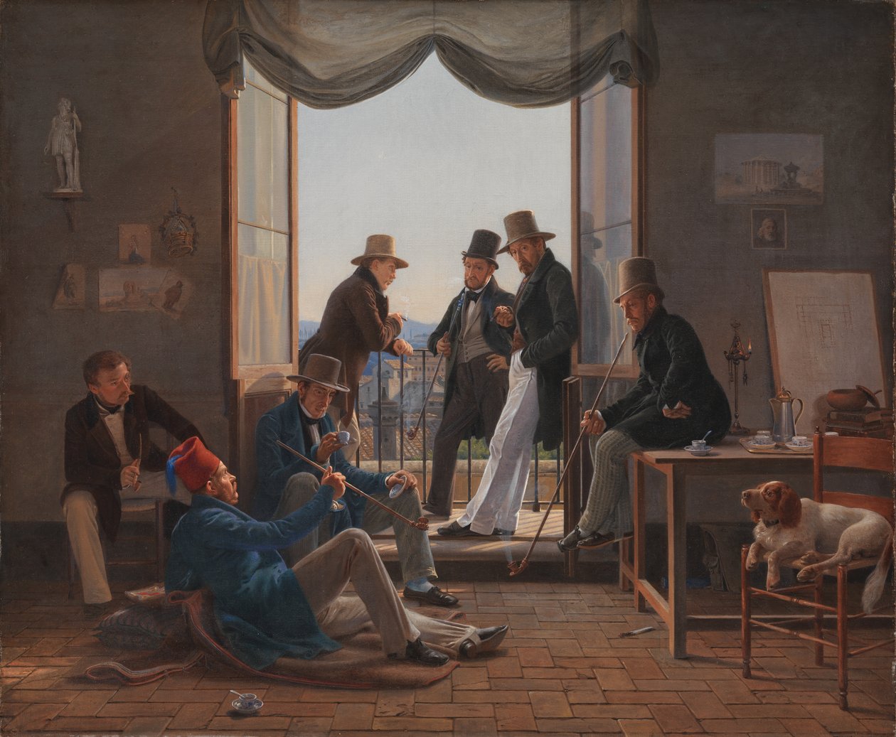 Um grupo de artistas dinamarqueses em Roma de Constantin Hansen