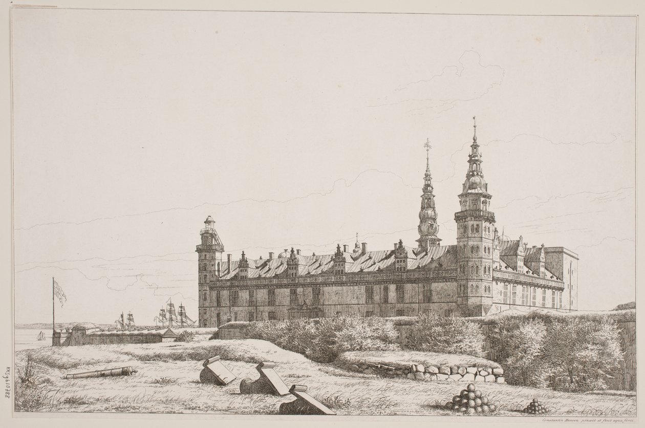 Dinamarquês: Kronborg visto do lado noroeste de Constantin Hansen