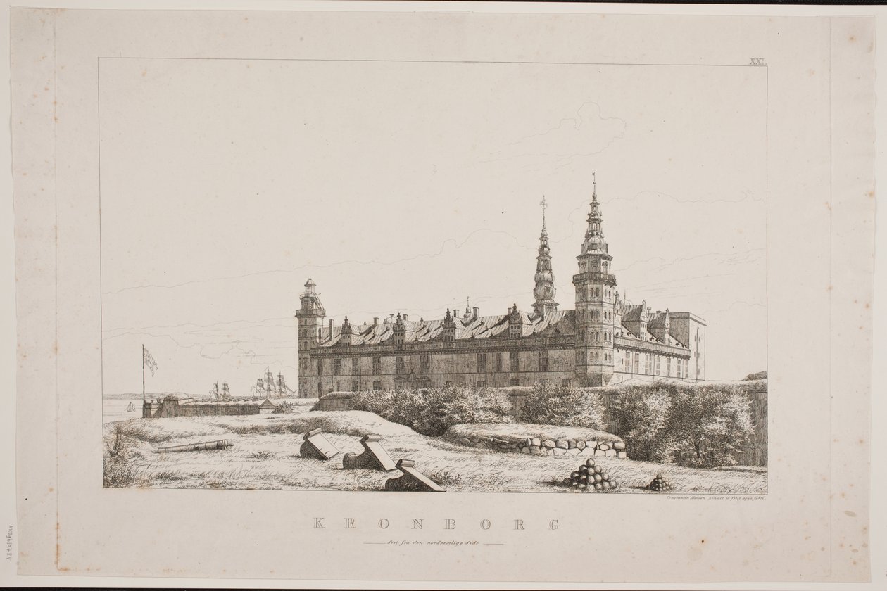Dinamarquês: Kronborg visto do lado noroeste de Constantin Hansen