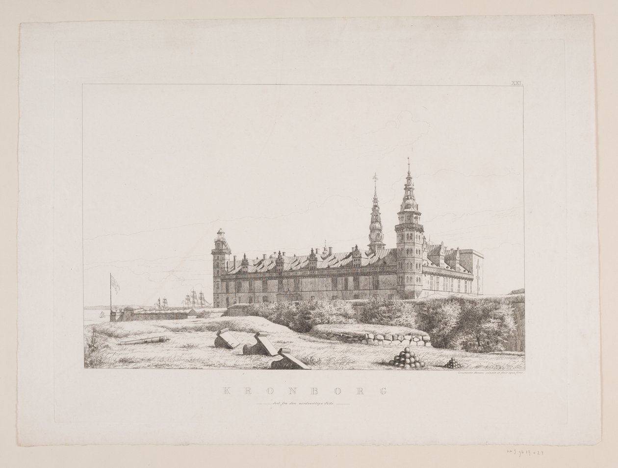 Dinamarquês: Kronborg visto do lado noroeste de Constantin Hansen