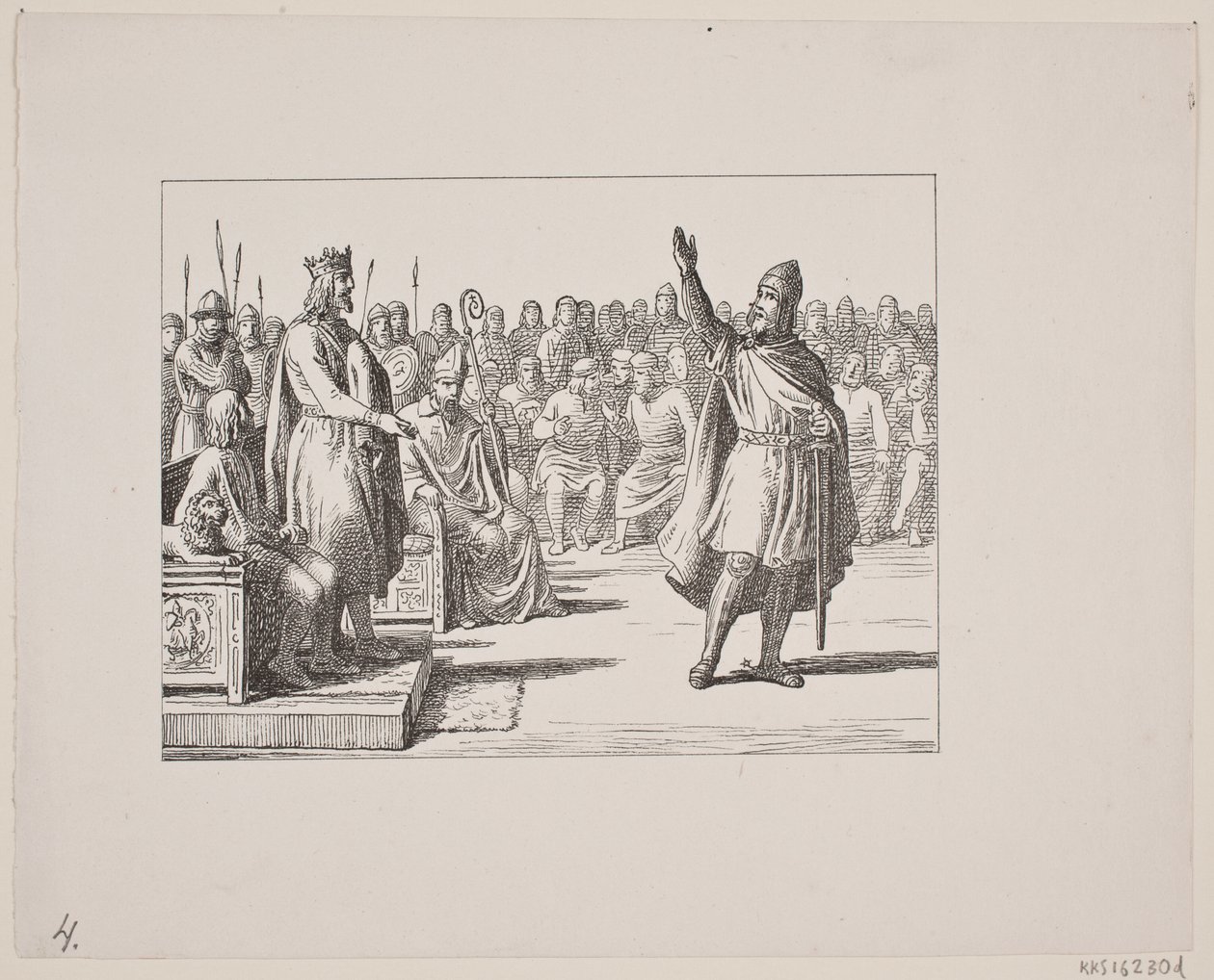 Ilustração para Svend Grundtvig, "Marsk Stig: canção folclórica dinamarquesa do século 13", 1861 de Constantin Hansen