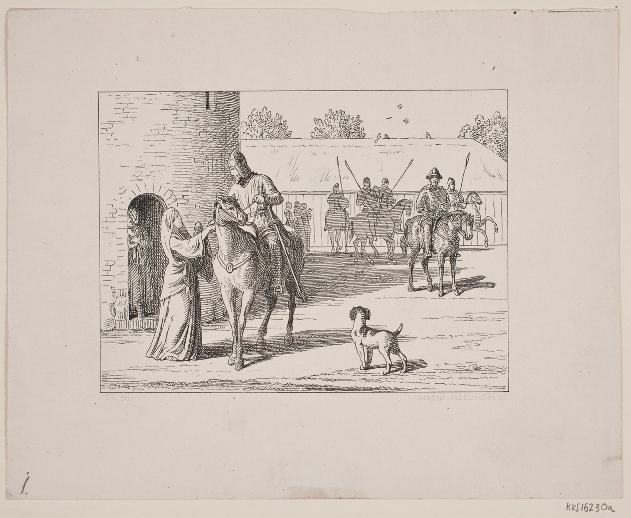 Ilustração para Svend Grundtvig, "Marsk Stig: canção folclórica dinamarquesa do século 13", 1861 de Constantin Hansen