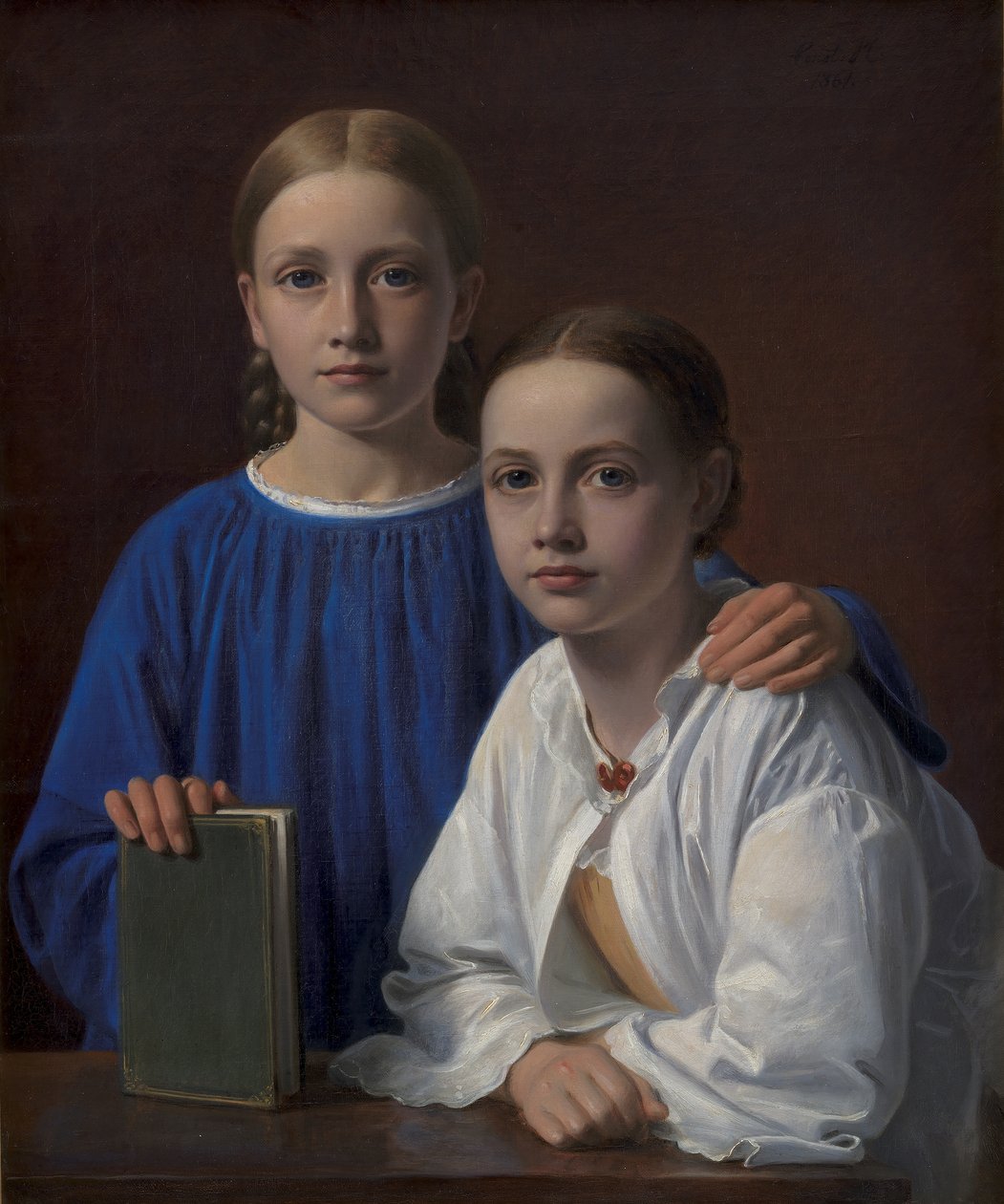 Meta Madalena Hammerich e a Filha do Artista Kristiane Konstantin Hansen, 1861 de Constantin Hansen