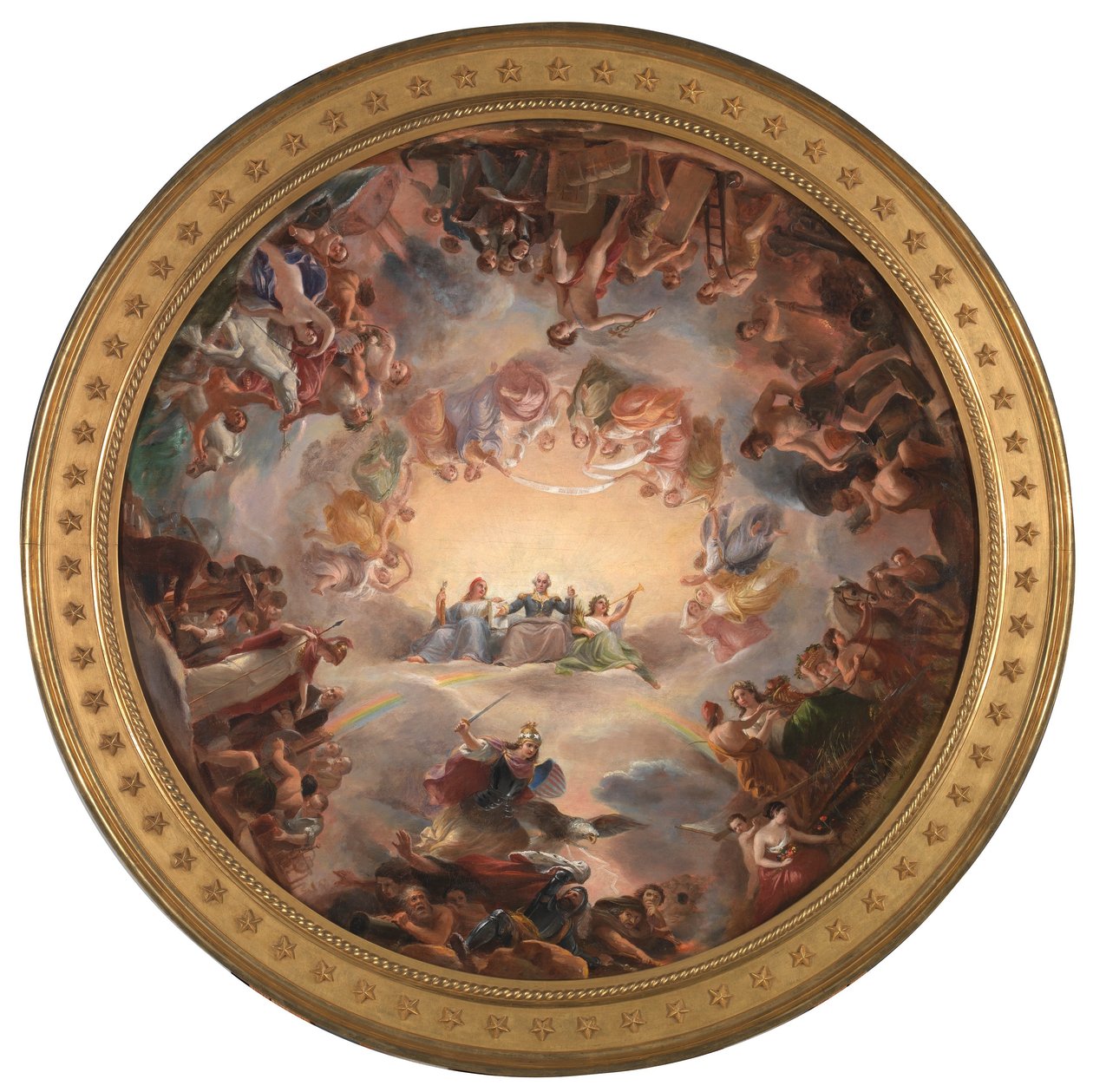 Estudo para a apoteose de Washington na Rotunda do edifício do Capitólio dos Estados Unidos de Constantino Brumidi