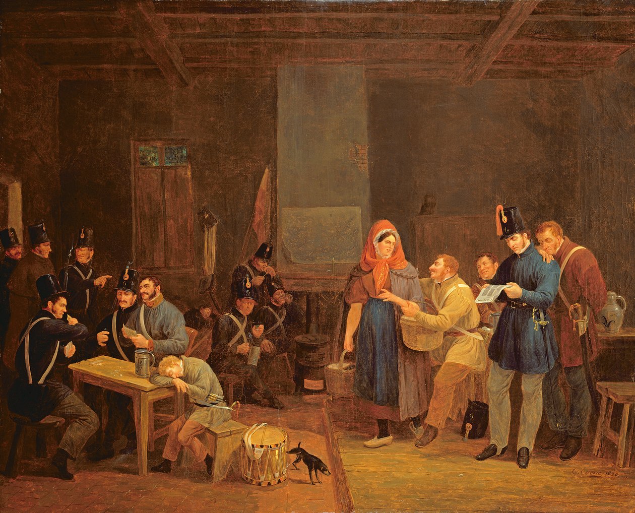 Guarda da Guarda Urbana de Bruxelas, 1830 (óleo sobre pintura) de Constantinus Fidelio Coene