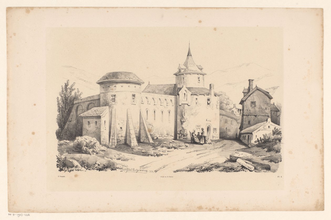 Forte na aldeia A Paisagem (título da série) de Constantinus Cornelis Huysmans