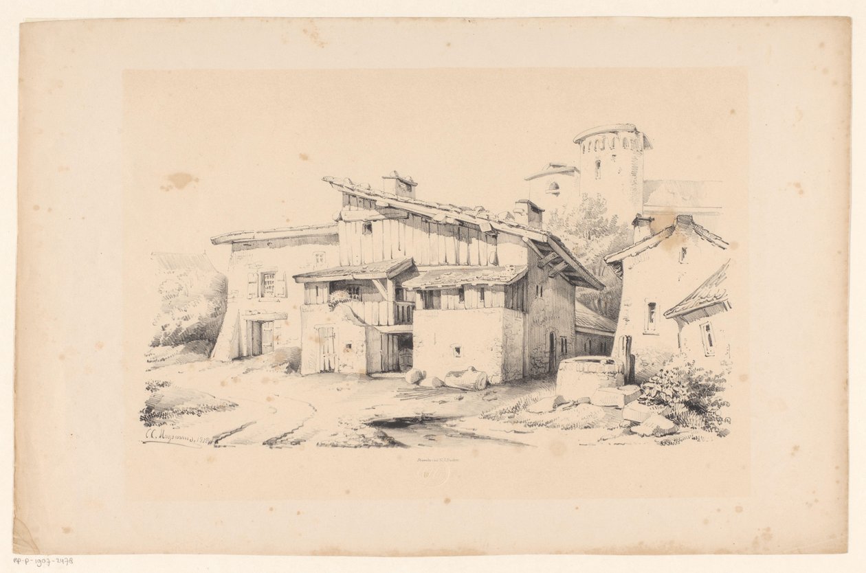 Casas e torre
A Paisagem (título da série) de Constantinus Cornelis Huysmans