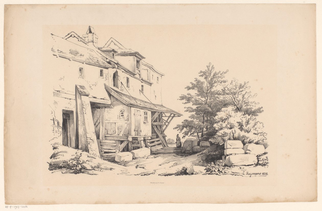 Casas numa paisagem rochosa
A Paisagem (título da série) de Constantinus Cornelis Huysmans