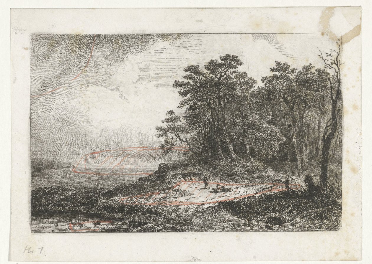 Paisagem com pastor de Constantinus Cornelis Huysmans