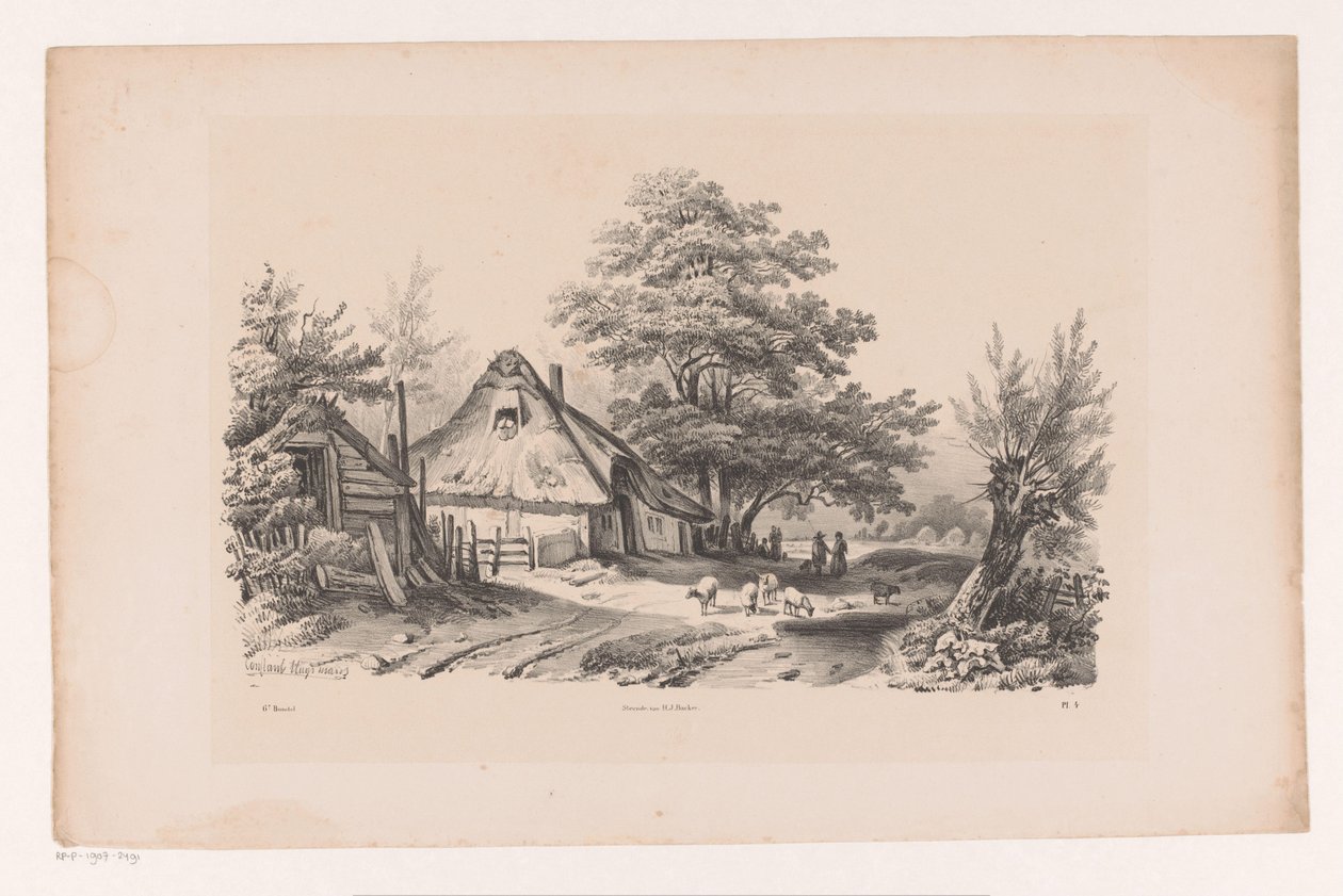 Estrada rural com casa de campo
A Paisagem (título da série) de Constantinus Cornelis Huysmans