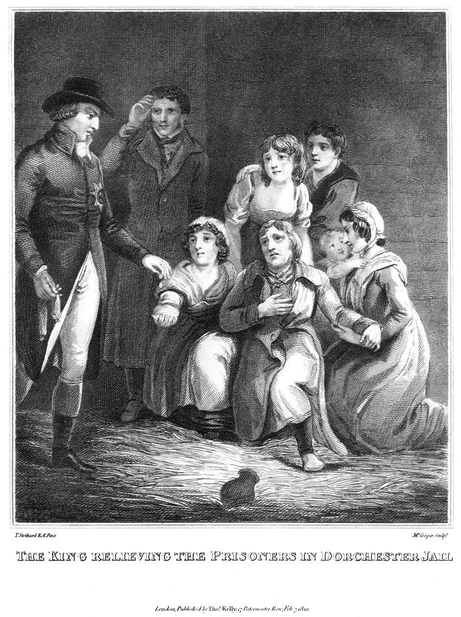 O rei aliviando os prisioneiros na prisão de Dorchester, 1820 de Cooper