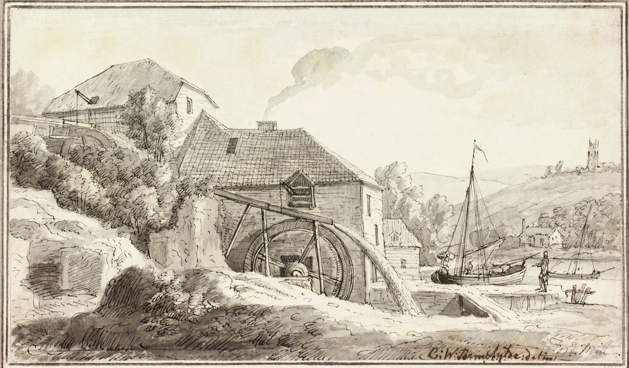 Ford Mill (tinta e wc no papel) de Copplestone Warre Bamfylde