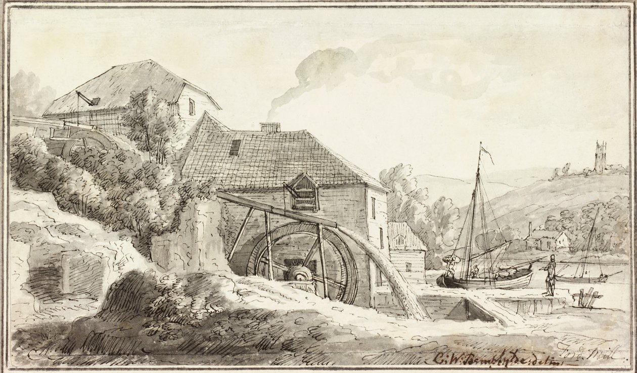 Ford Mill (tinta e aquarela sobre papel) de Copplestone Warre Bamfylde