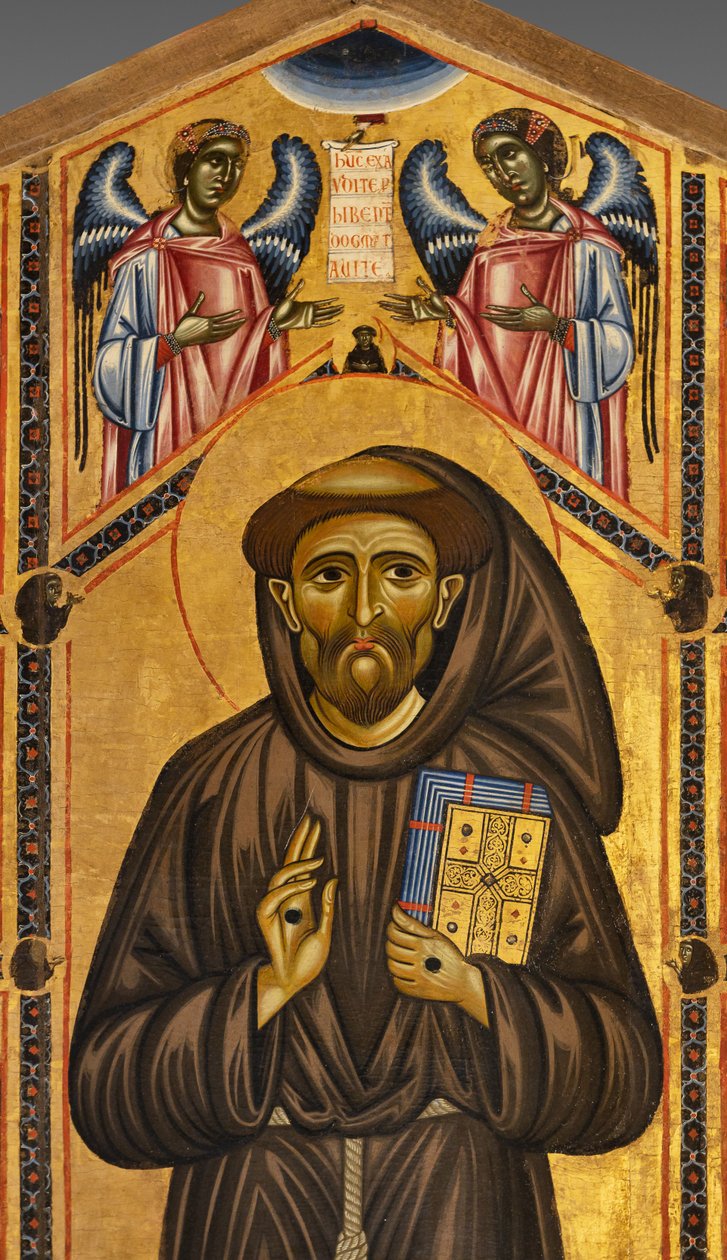 O retábulo Bardi São Francisco e vinte histórias da sua vida, A Capela Bardi, Pormenor do Santo e anjos de Coppo di Marcovaldo