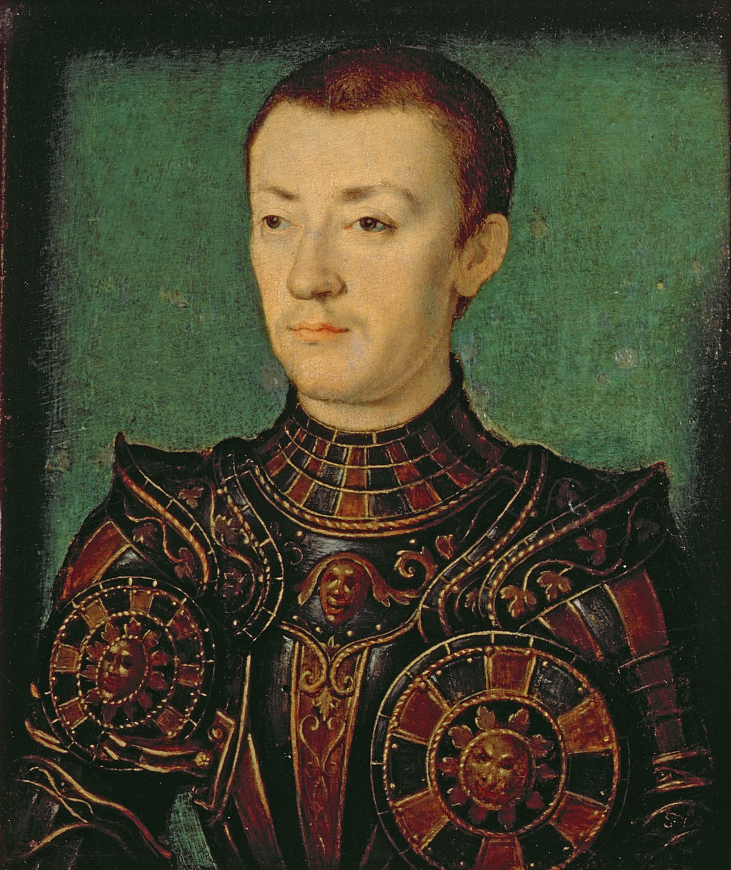 Retrato, de, um, nobre, em, armadura de Corneille de Lyon