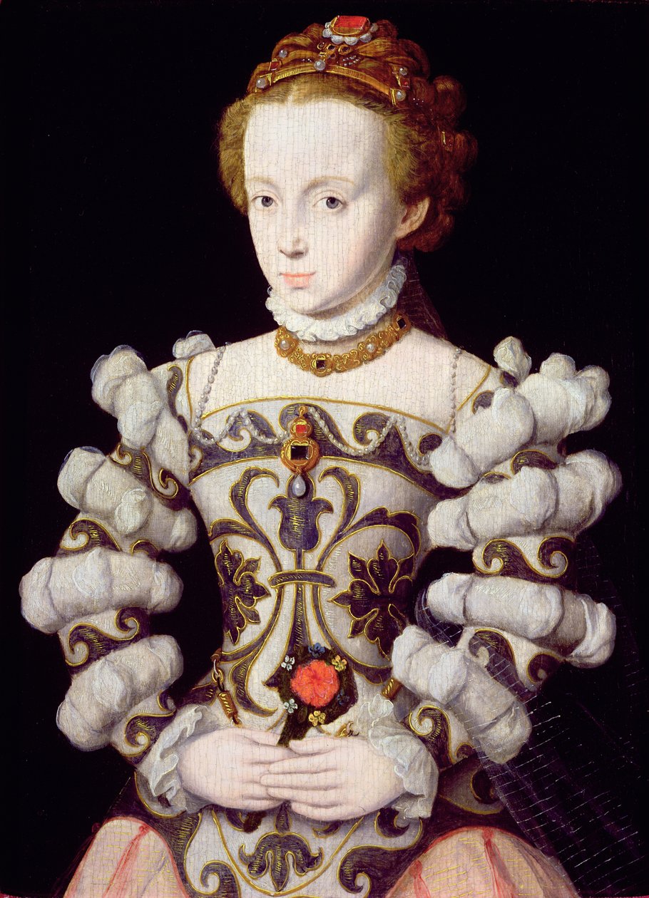 Retrato, de, um, menina, segurando, um, rosa, (panel) de Corneille de Lyon