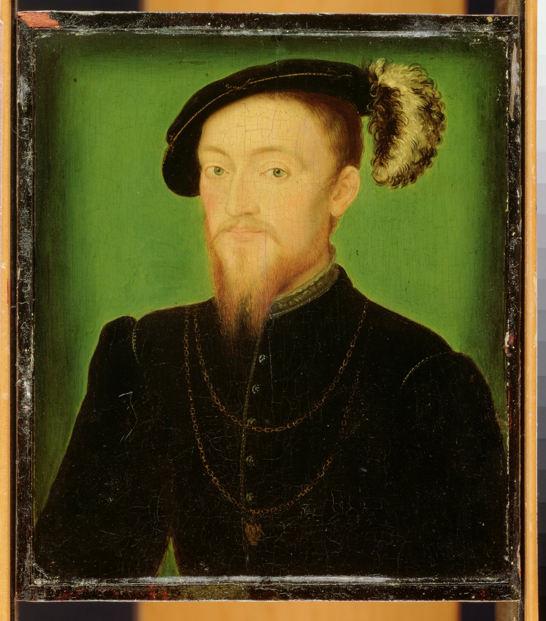Homem, com, um, pena, em, seu, chapéu de Corneille de Lyon