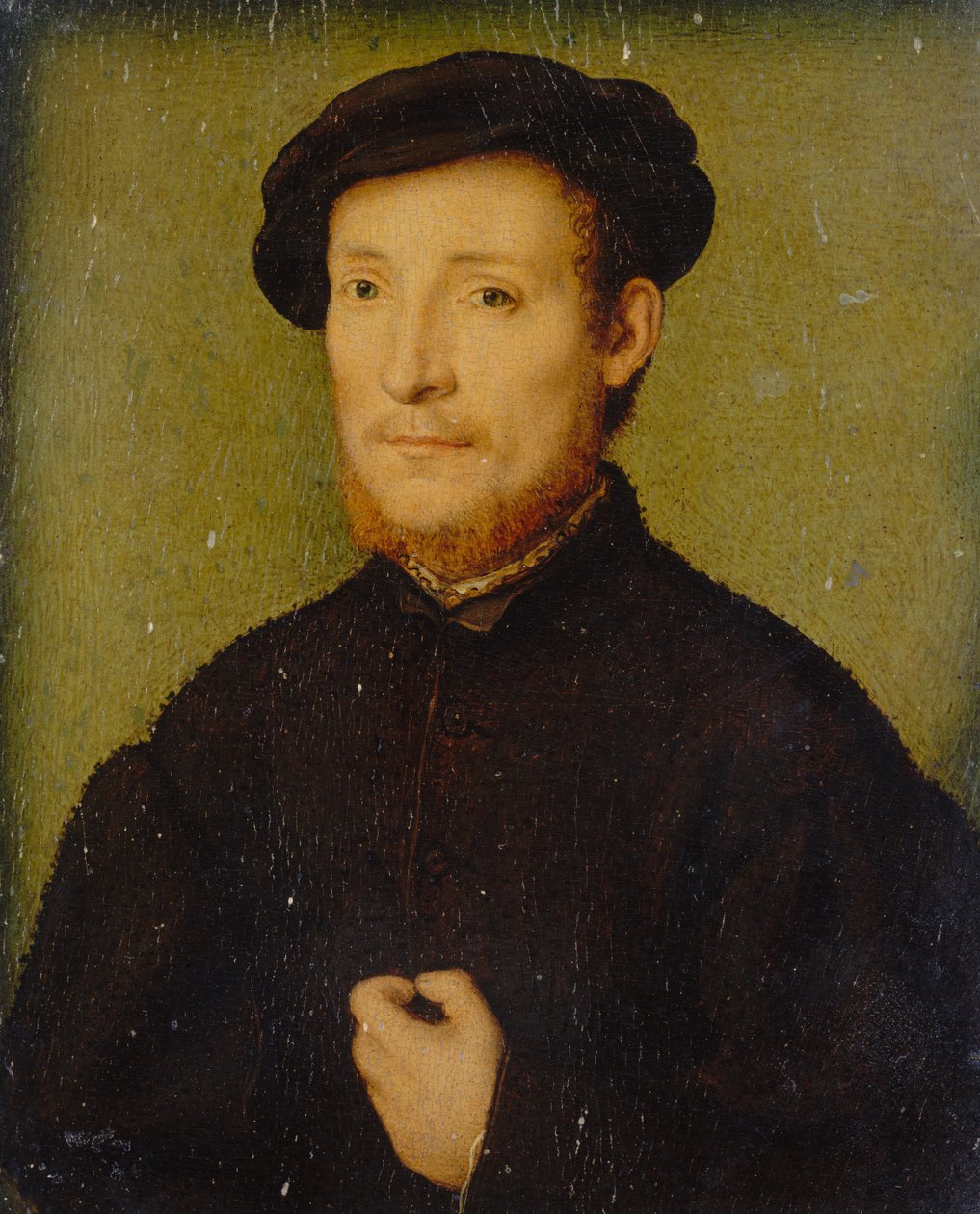 Retrato de um homem com a mão no peito, 1540-45. de Corneille de Lyon