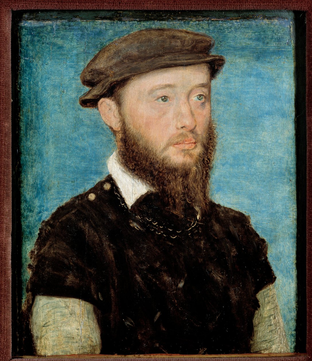 Retrato de Jean de Bourbon Vendome, Conde de Soissons e Enghien (1528-1557) Pintura em madeira de Corneille De Lyon (Corneille de La Haye) (1500/1510-1574) de Corneille de la  Haye