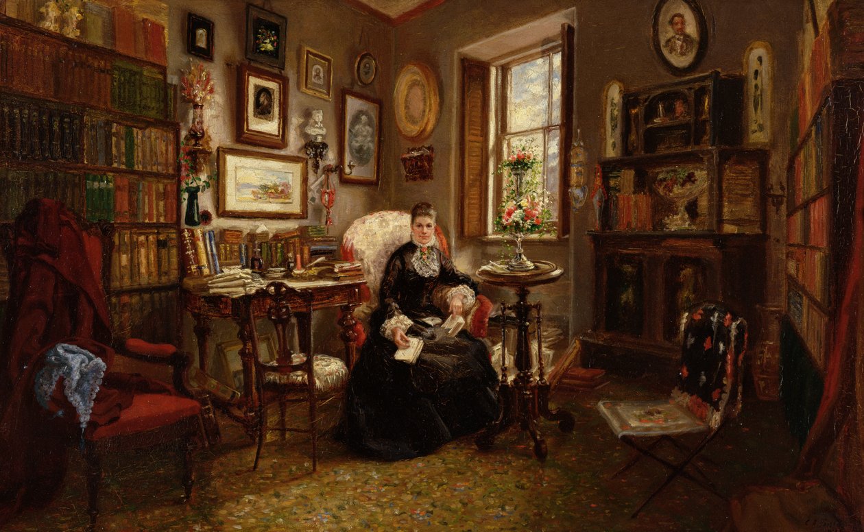 Sra. Martha J. Lamb, 1878 (óleo no moinho) de Cornelia Adele Strong Fassett