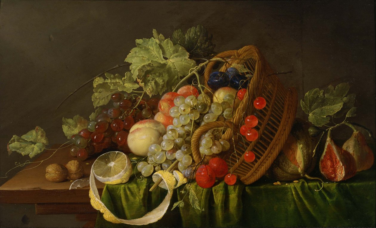 Ainda vida com uma cesta de frutas de Cornelis de Heem