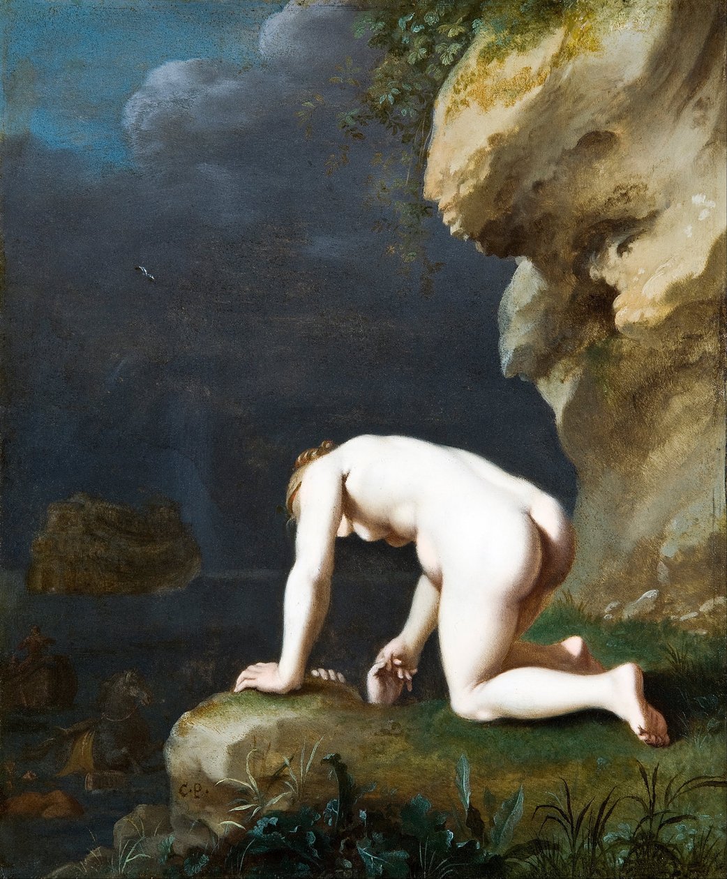 A Deusa Calypso resgata Ulisses de Cornelis van Poelenburch