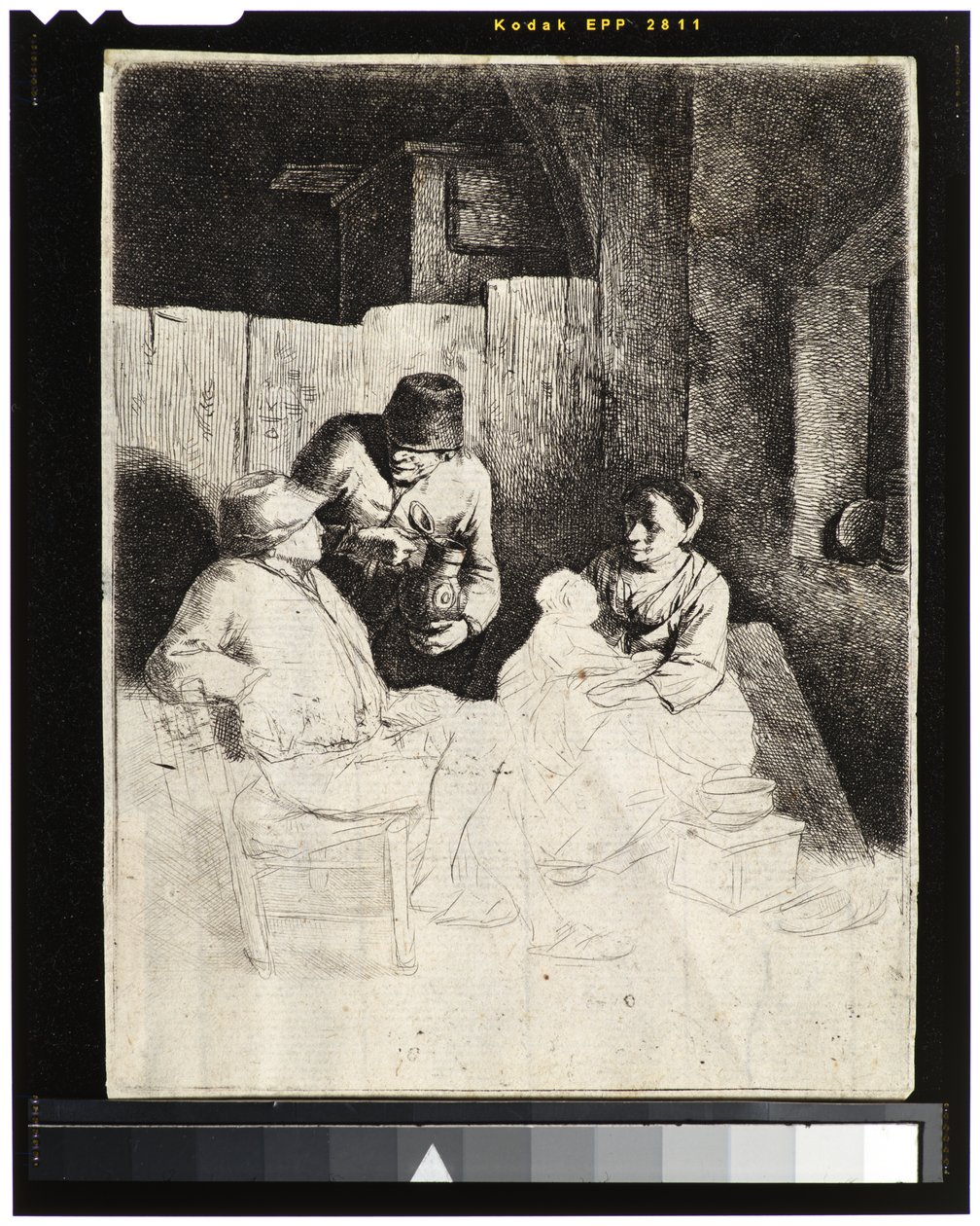 Mãe e filho com camponeses em uma taverna de Cornelis Pietersz Bega