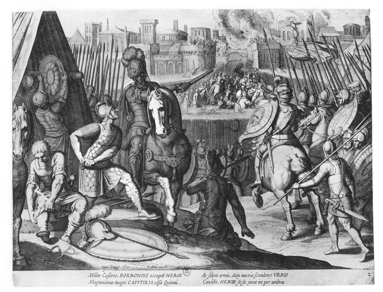 Carlos III, duque de Bourbon no saque de Roma em 1527 de Cornelis Boel
