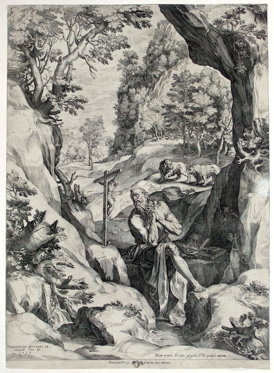 São Jerônimo Penitente no Deserto de Cornelis Cort
