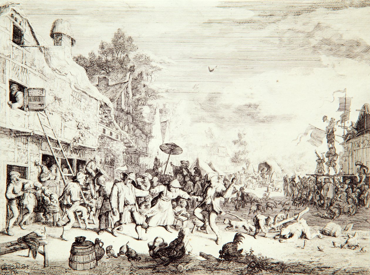 A feira da aldeia, 1685 de Cornelis Dusart