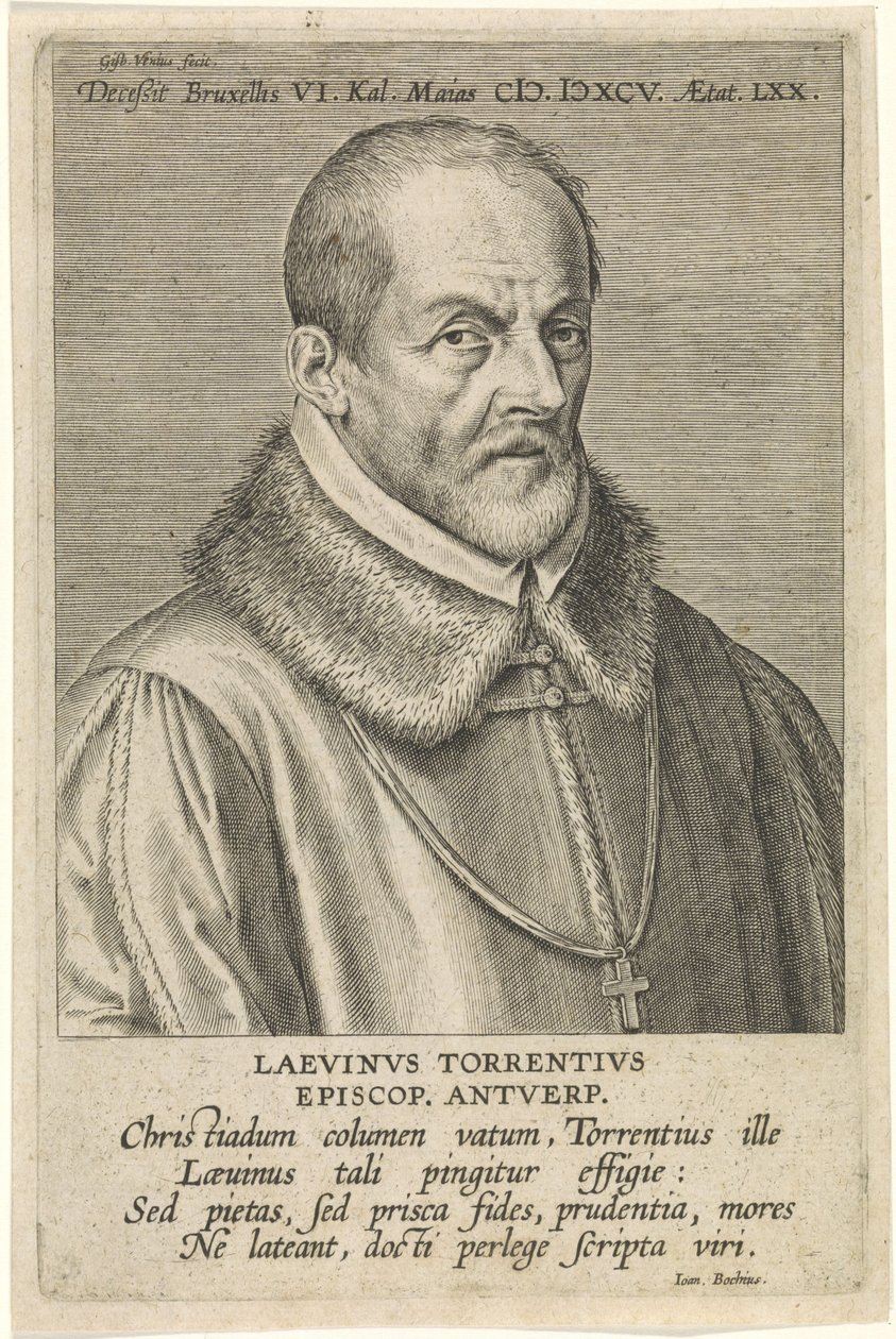 Um retrato de Laevinus Torrentius de Cornelis Galle the Elder