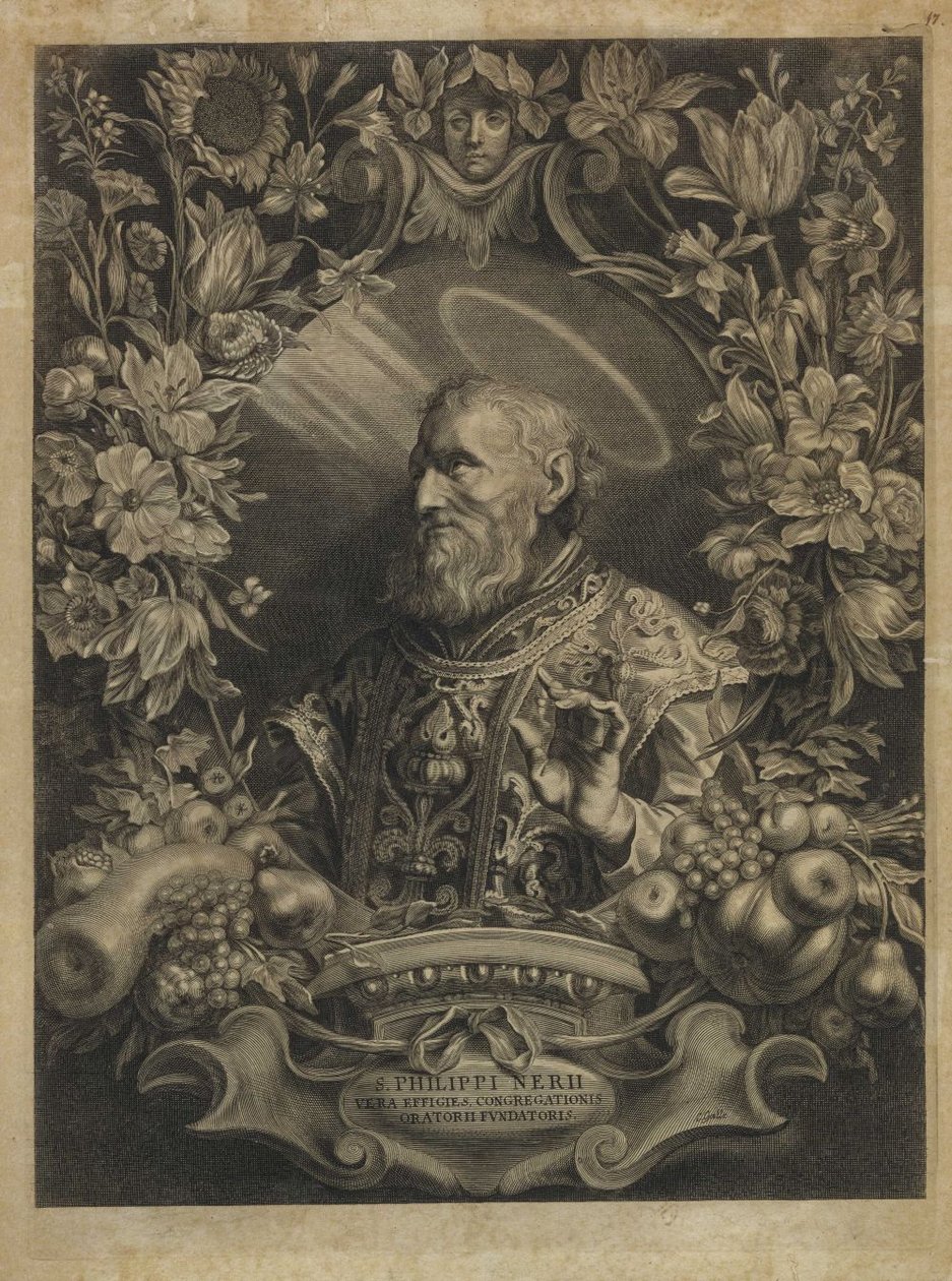 Saint Philip Neri São Felipe Neri, fundador da Congregação das imagens reais Oratória de Cornelis Galle the Elder
