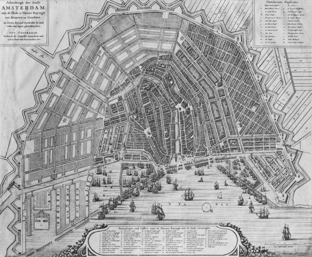 Mapa de Amsterdã, 1662 de Cornelis I Danckerts