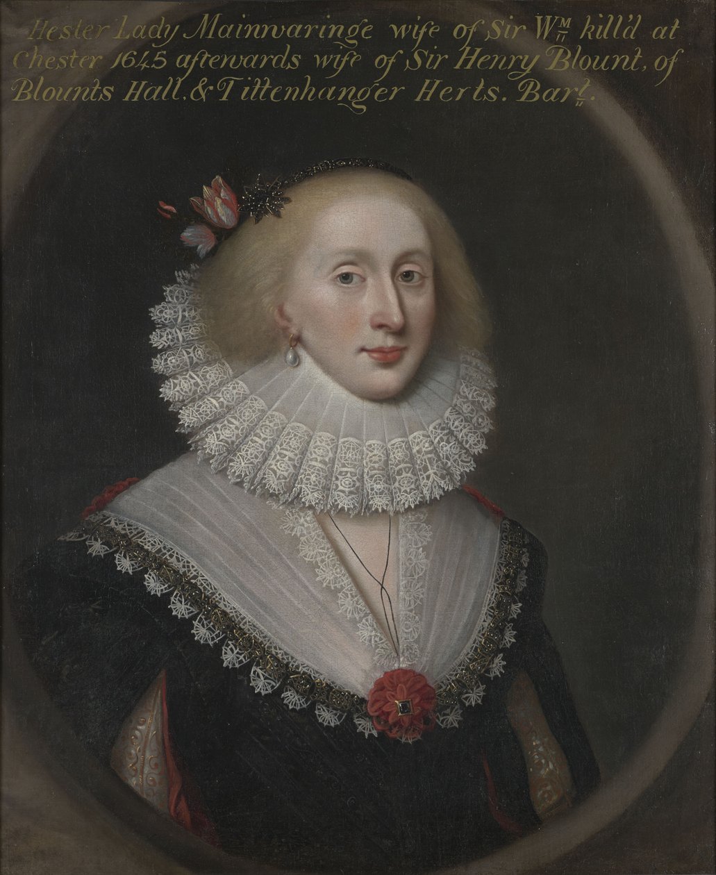 Retrato de Hester, Lady Mainwaring, mais tarde Lady Blount (née Wase) (por volta de 1620-1678) de Cornelis Janssens van Ceulen