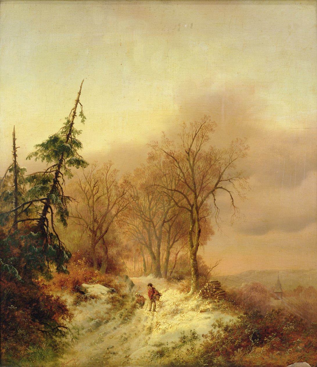 Cena de inverno com figuras de Cornelis Kruseman