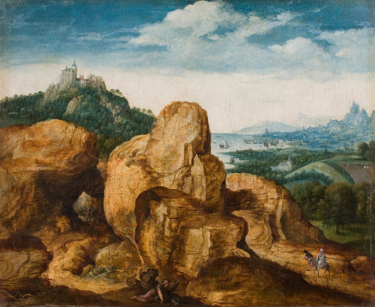 Paisagem com o vôo para o Egito de Cornelis Metsys