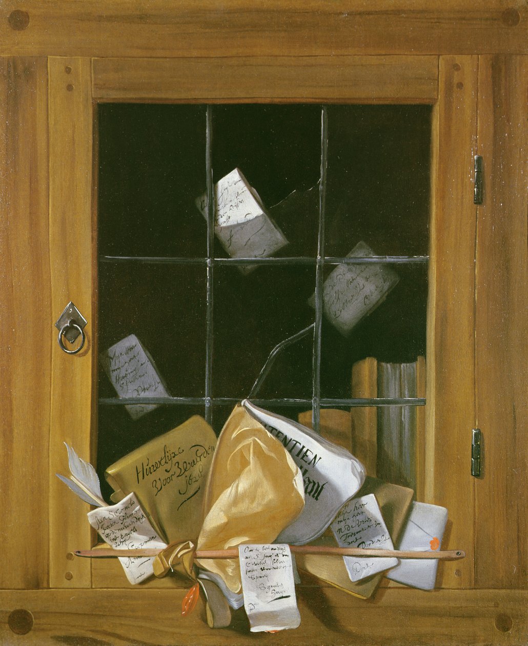Trompe l&39;oeil de uma porta de armário de Cornelis Norbertus Gysbrechts