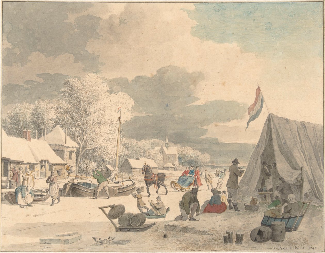 Paisagem de inverno de Cornelis Pronk