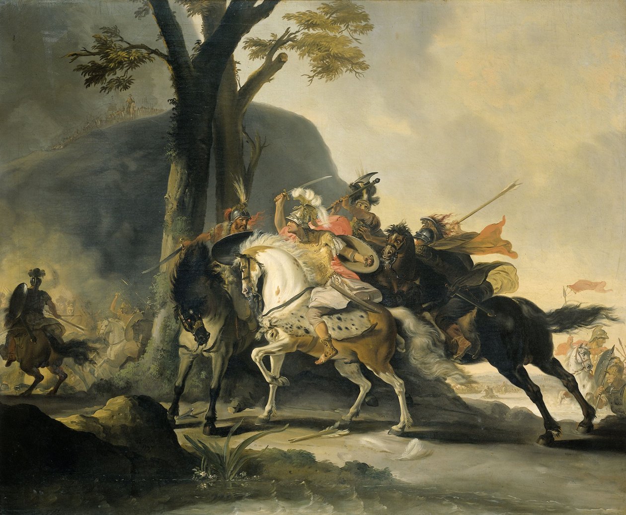 Alexandre, o Grande, na Batalha do Rio Granico, em 334 aC contra os persas, 1737 de Cornelis Troost