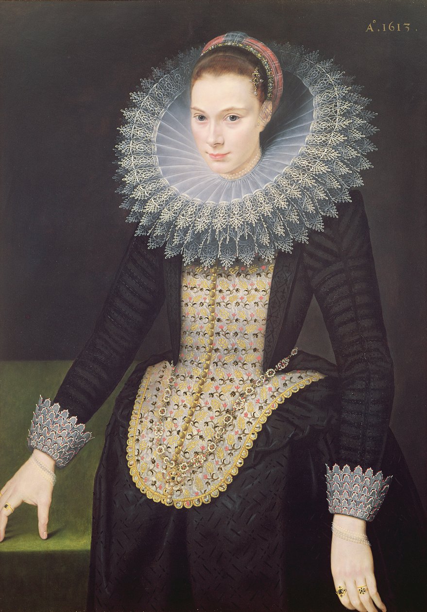 Retrato de uma senhora, 1613 de Cornelis van der Voort
