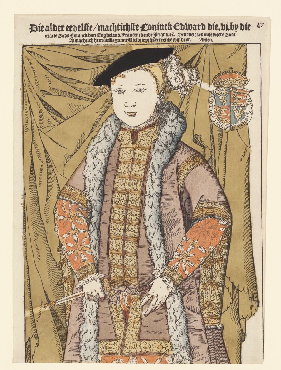 Retrato de Eduardo VI da Inglaterra de Cornelis Anthonisz. (manner of)