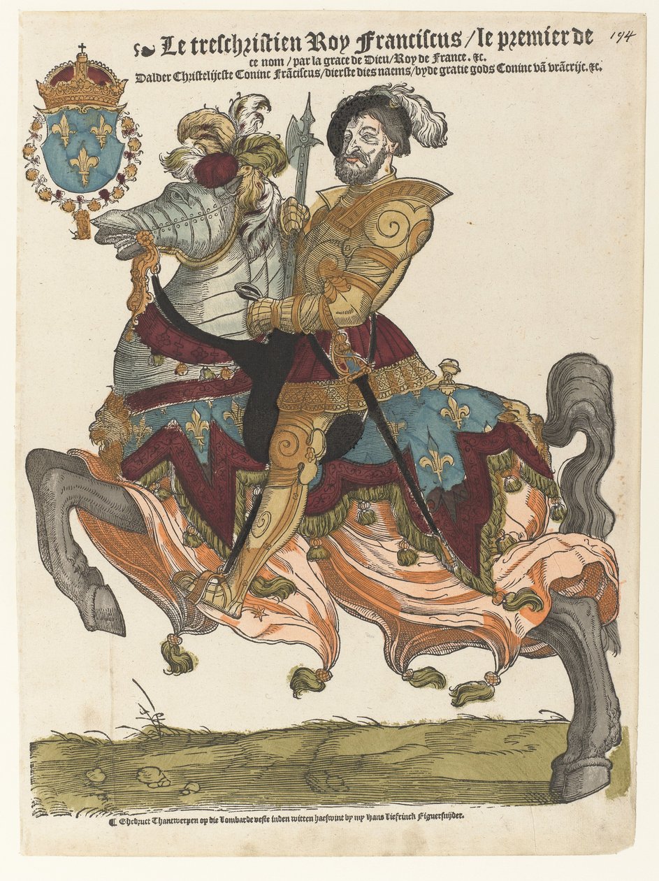 Retrato de Frans I a cavalo de Cornelis Anthonisz. (manner of)