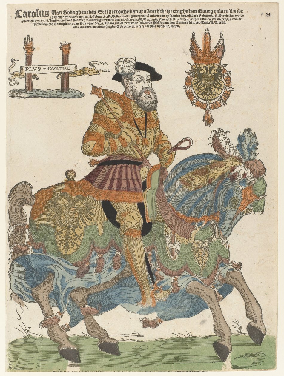 Retrato de Carlos V a cavalo de Cornelis Anthonisz. (manner of)