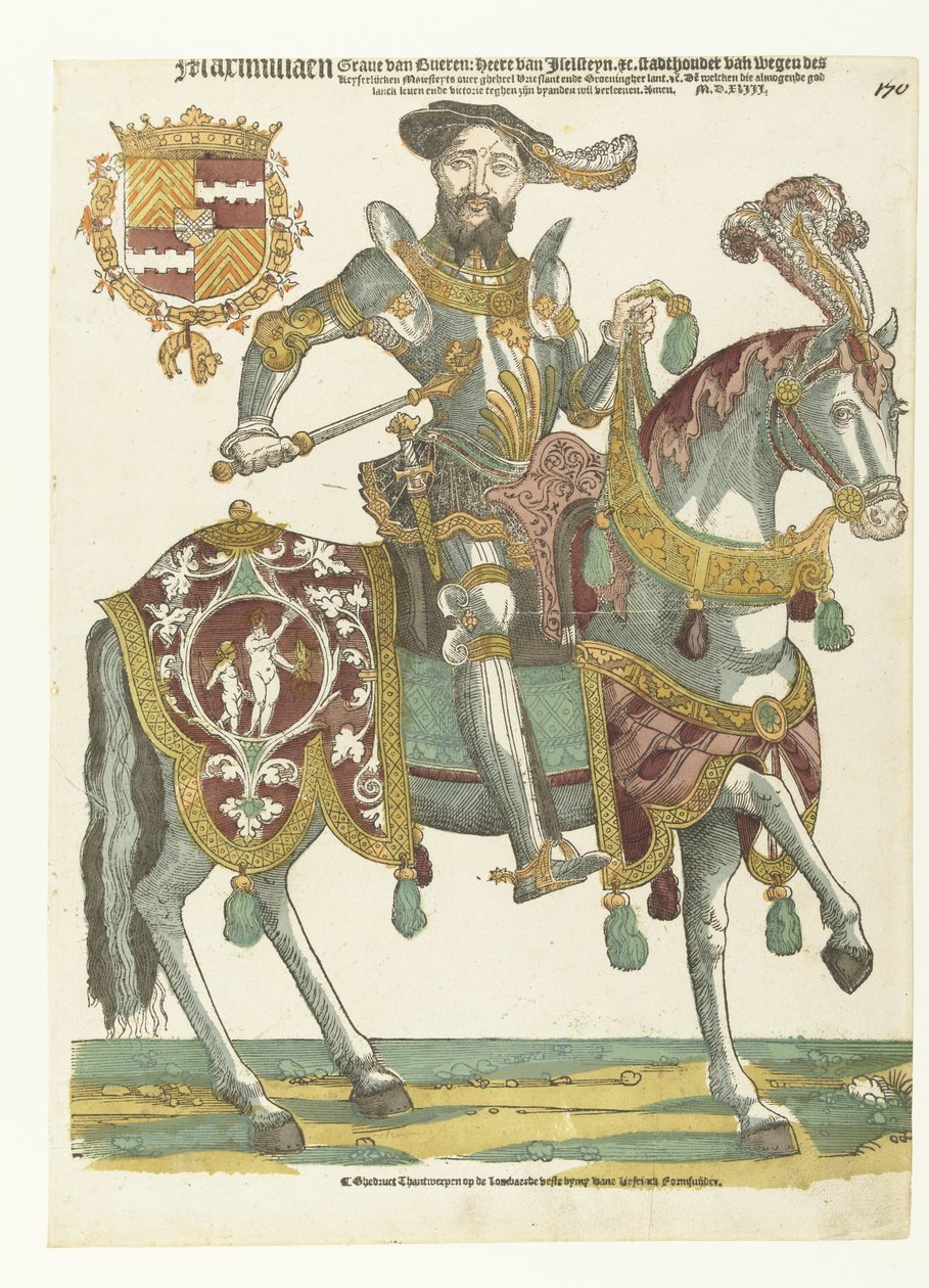 Retrato de Maximilian van Buren a cavalo de Cornelis Anthonisz. (manner of)